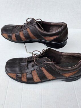 Aetrex Eliza Brown Genuine Leather Lace Up Walking Orthopedic Shoes Sz 10M/EU 42
